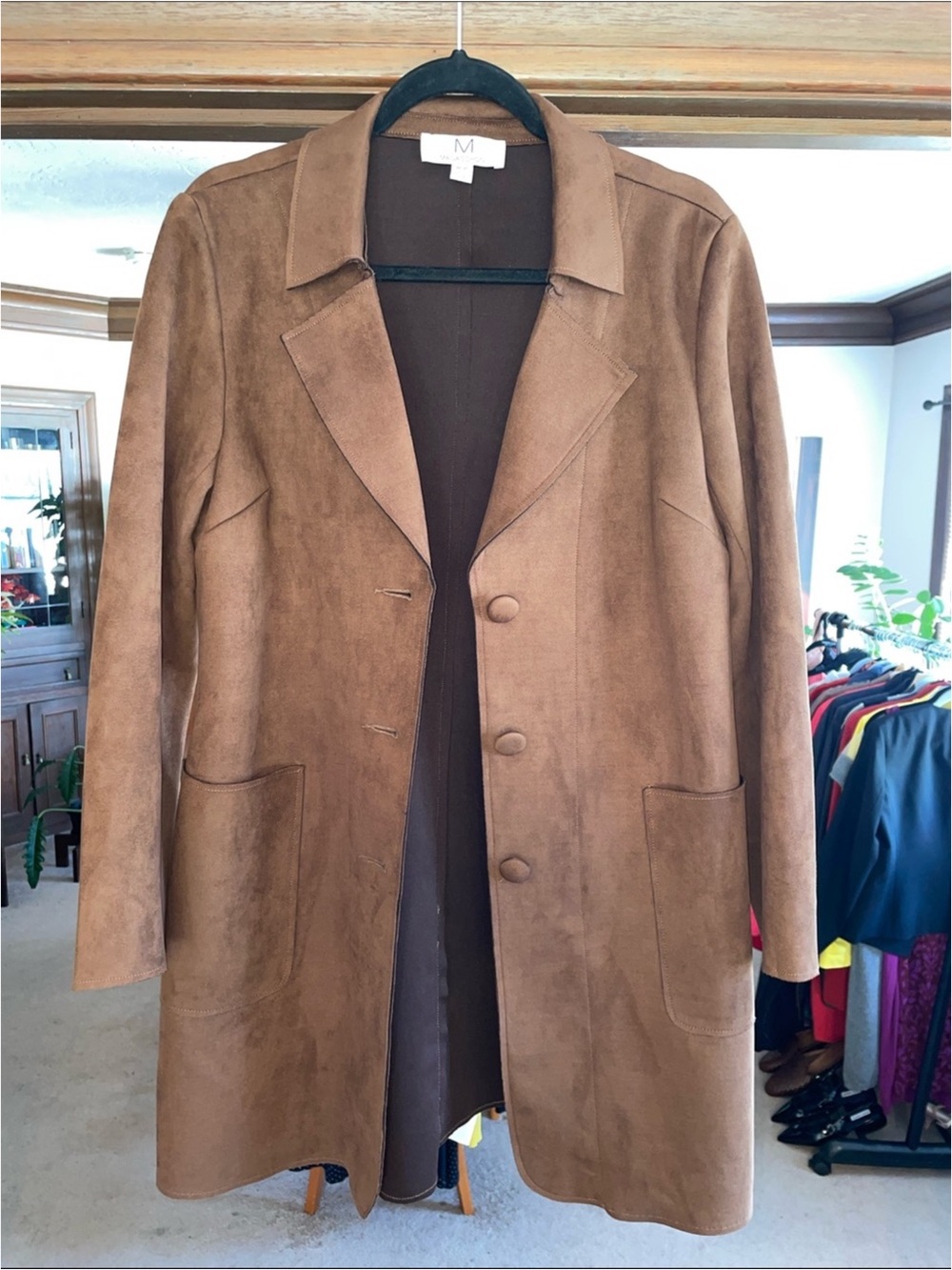 Magaschoni Brown Suede Leather Coat